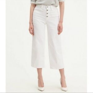 OAT Mid Rise Wide Leg White jeans NWT